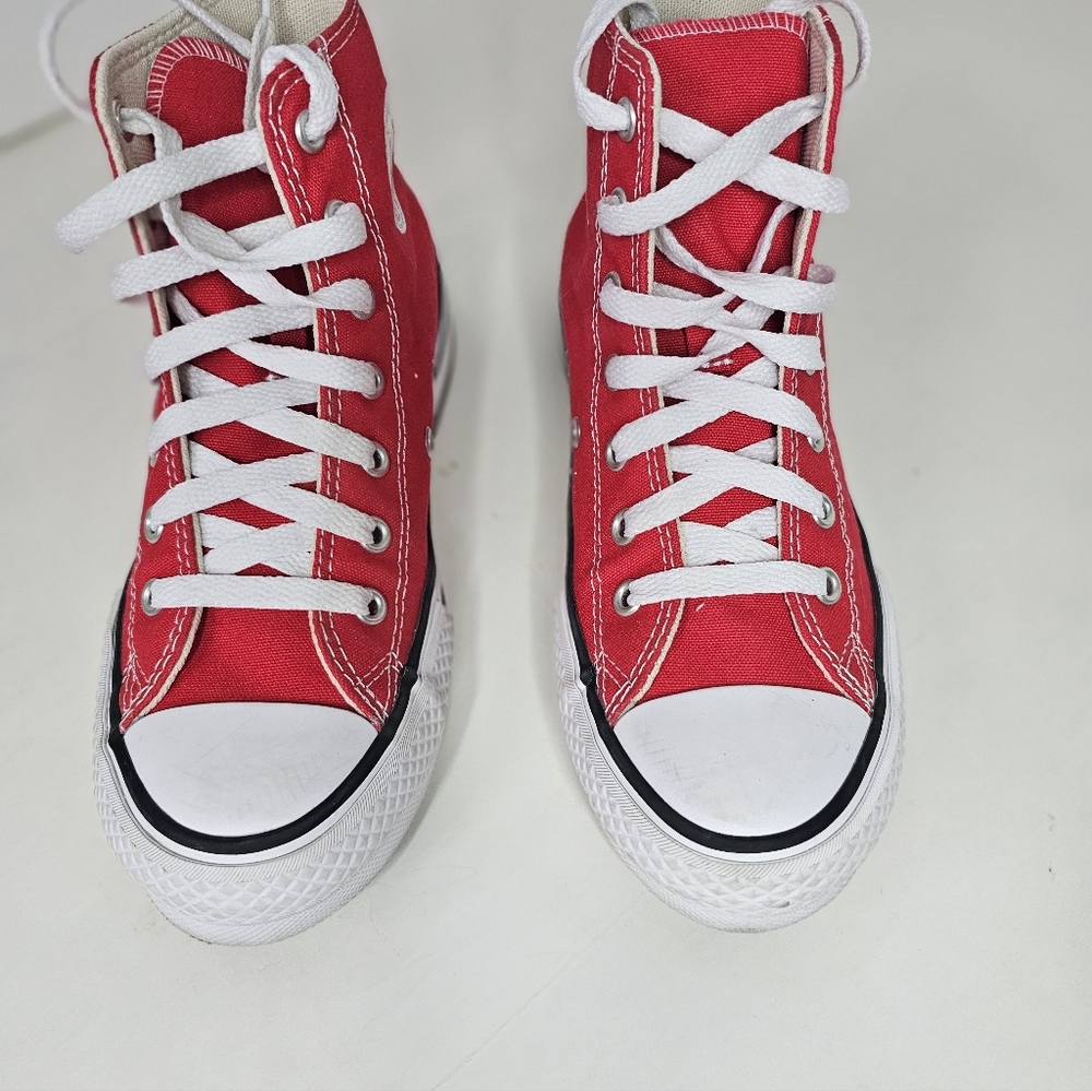 Red High-Top Converse Sneakers
